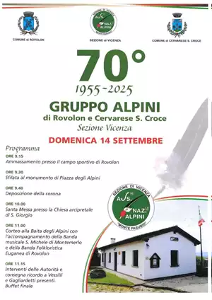 70° Anniversario di Fondazione del Gruppo Alpini di Rovolon e Cervarese Santa Croce
